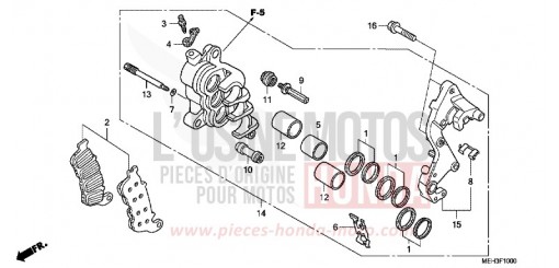 BREMSSATTEL, R. VORNE NSA700A9 de 2009